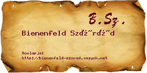 Bienenfeld Szórád névjegykártya